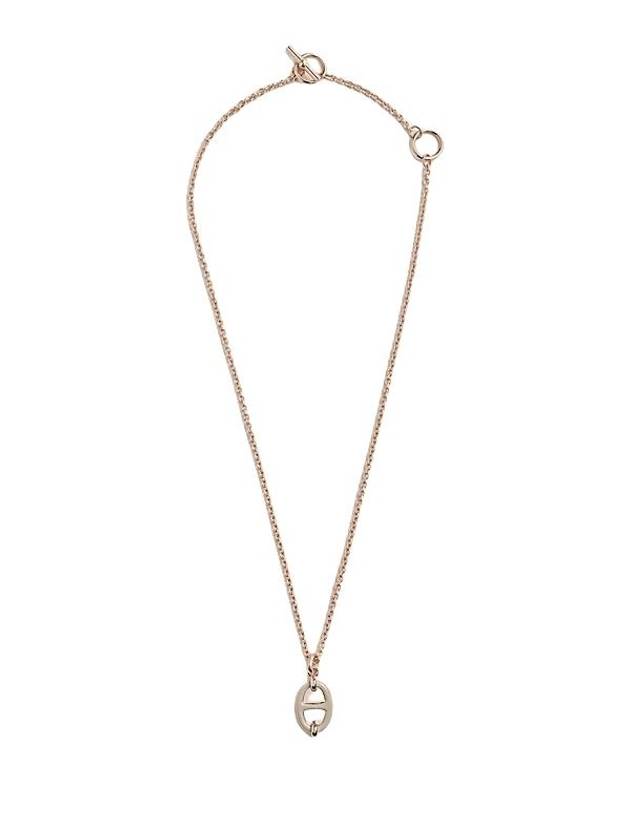 Mini Maillon Necklace Pendant Marron Glace Rose Gold H100053FO55 - HERMES - BALAAN 3