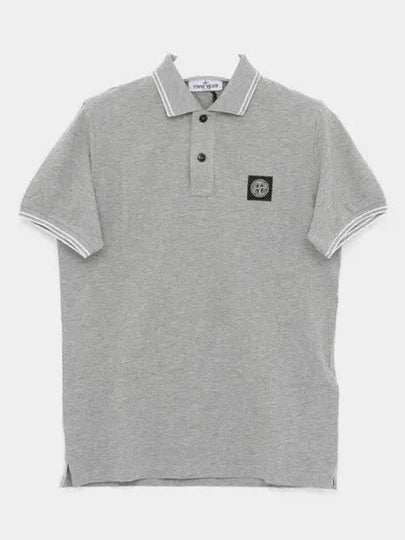 Kids Logo Patch Polo Shirt Grey - STONE ISLAND - BALAAN 2