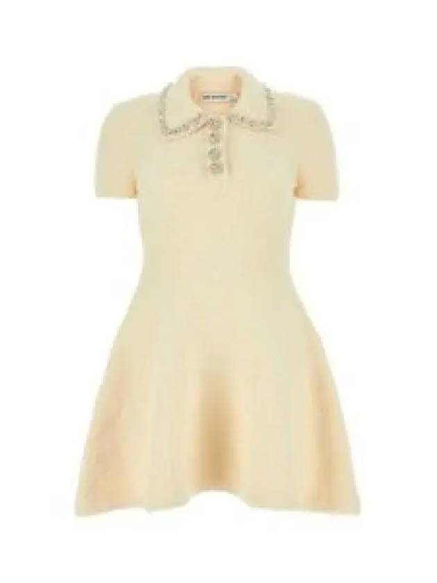 24 CREAM SOFT KNIT MINI DRESS RS24129SC 1219267 - SELF PORTRAIT - BALAAN 1