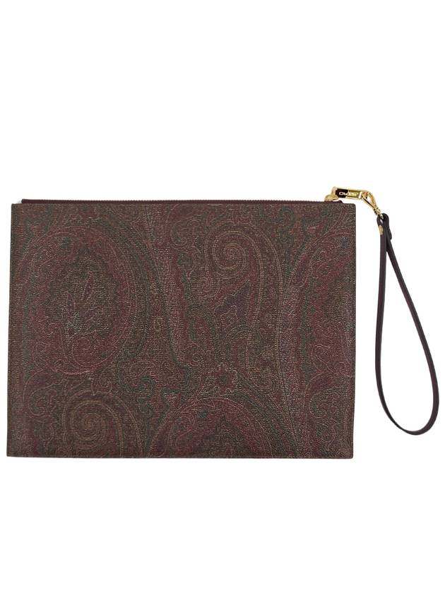 Paisley Embroidered Clutch Bag Brown - ETRO - BALAAN 3