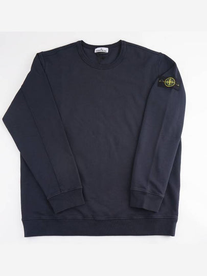 Brushed Cotton Fleece Garment Dyed Crewneck Sweatshirt Navy - STONE ISLAND - BALAAN 2