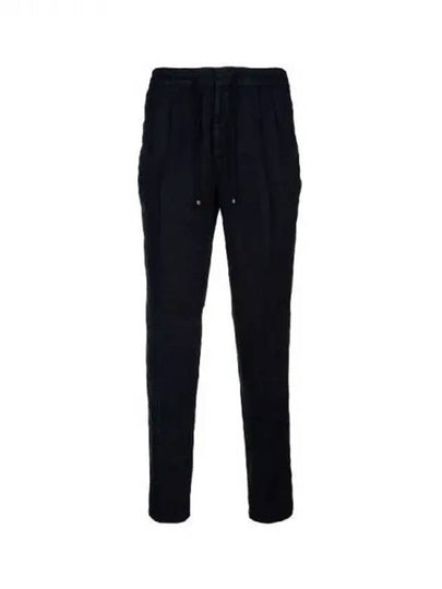 Drawstring Pleated Tapered Straight Pants Navy - BRUNELLO CUCINELLI - BALAAN 2