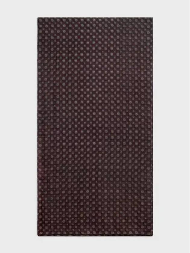 Biscotto Print Cashmere Muffler Burgundy - CELINE - BALAAN 2