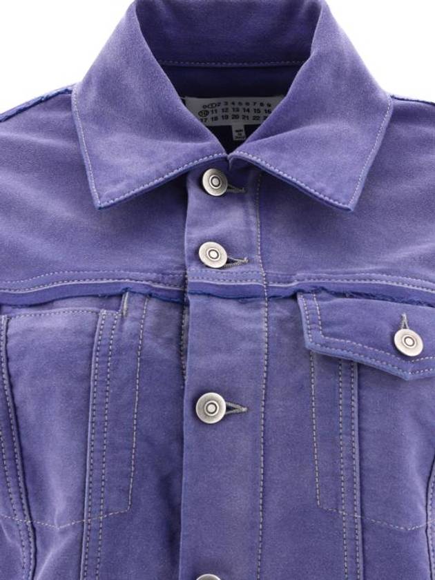 Back Stitch Logo Denim Jacket Purple - MAISON MARGIELA - BALAAN 4