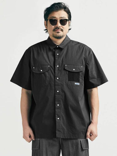 Studio Work Short Sleeve Shirt Black - BOOVOOM - BALAAN 1