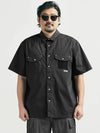 Studio Work Short Sleeve Shirt Black - BOOVOOM - BALAAN 1