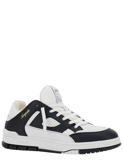 'Area Lo' Black And White Low Top Sneakers With Laminated Leather In Leather Blend Man - AXEL ARIGATO - BALAAN 2