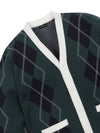 Men s Argyle Check Y neck Cardigan - JACKNICKLAUS - BALAAN 4