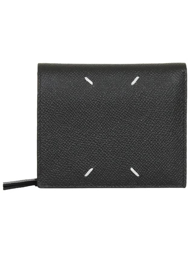 Stitch Logo Zipper Half Wallet Black - MAISON MARGIELA - BALAAN 3