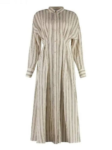 Max Mara Striped Linen Long Dress 271867 - MAX MARA - BALAAN 1