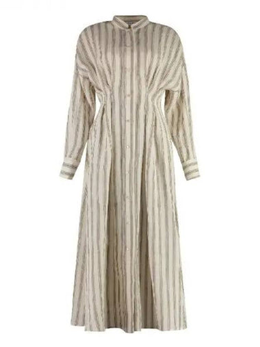 Max Mara Striped Linen Long Dress 271867 - MAX MARA - BALAAN 1