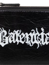 Logo Print Neck Strap Leather Card Wallet Black - BALENCIAGA - BALAAN 5