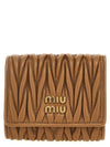 Matelasse Logo Nappa Leather Half Wallet Caramel - MIU MIU - BALAAN 1