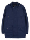 Men's Cotton Nylon Hooded Jacket Blue - BRUNELLO CUCINELLI - BALAAN.