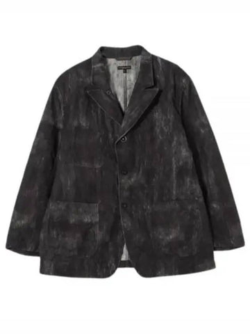 Bedford Jacket Black Cotton Distressed Print 24F1D005 PS190 DZ095 Vintage - ENGINEERED GARMENTS - BALAAN 1