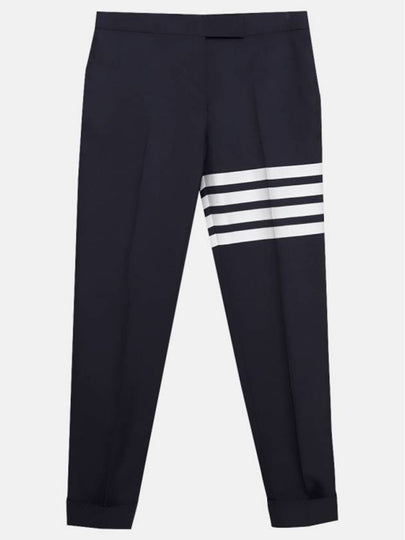 Men's Plain Weave 4 Bar Low Rise Skinny Straight Pants Navy - THOM BROWNE - BALAAN 2