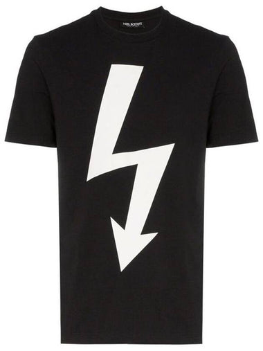 Lightning Bolt Short Sleeve T-Shirt Black - NEIL BARRETT - BALAAN 1