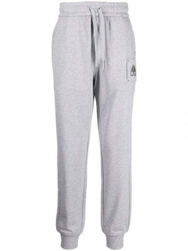 Logo Drawstring Track Pants Grey - MOOSE KNUCKLES - BALAAN 1