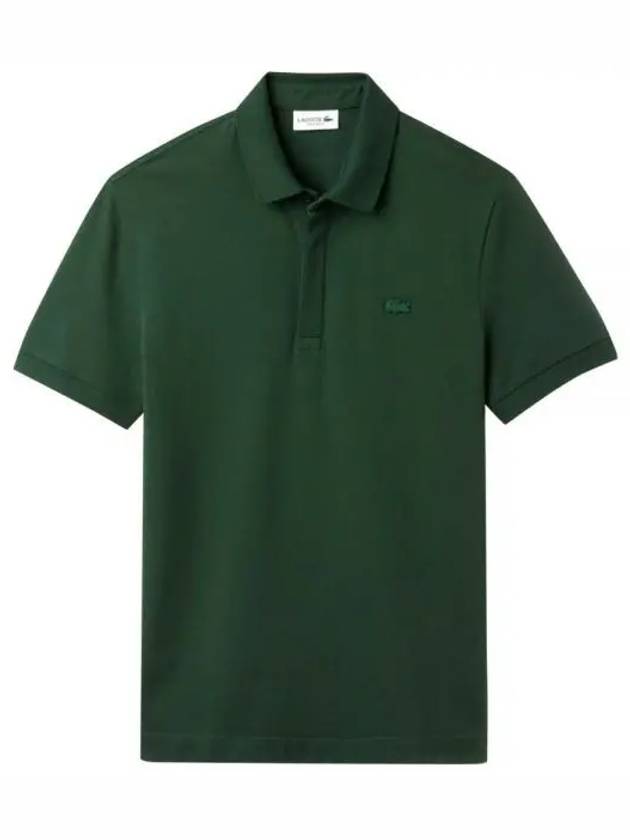 Men's Paris Regular Fit Stretch Cotton Pique Short Sleeve Polo Shirt Green - LACOSTE - BALAAN 2