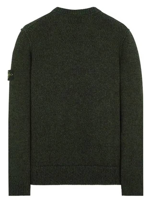 Loose Fit Crew Neck Wool Knit Top Black - STONE ISLAND - BALAAN 3