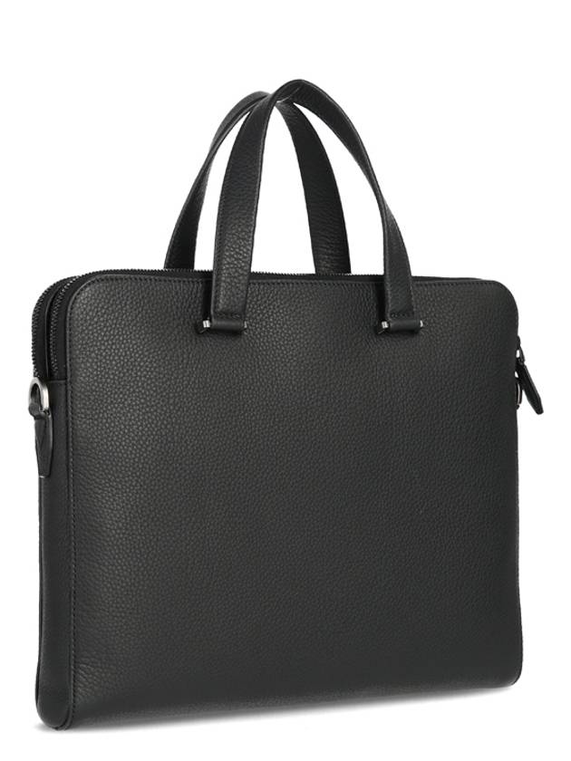 Double Pocket Zipper Briefcase Black - SALVATORE FERRAGAMO - BALAAN 4