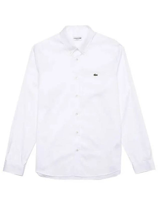 Men's Regular Fit Premium Long Sleeve Shirt White - LACOSTE - BALAAN 2