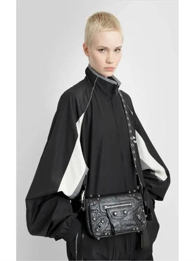 Zipper Stud Arena Lambskin Shoulder Bag Black - BALENCIAGA - BALAAN 5