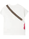 Kids Pink Crossback T Shirt JFI223 7AJ F1DEZ - FENDI - BALAAN 3