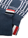 Prince of Wales Jacquard Check Cotton Crew Socks Blue - THOM BROWNE - BALAAN 3