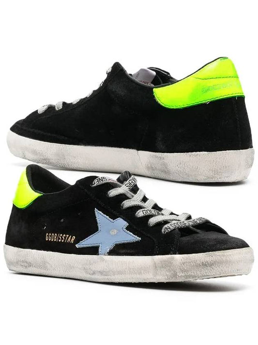 Women's Superstar Yellow Fluo Tab Classic Low Top Sneakers Blue Black - GOLDEN GOOSE - BALAAN 2