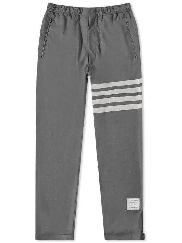 4 Bar Stripe Plain Weave Track Pants Medium Grey - THOM BROWNE - BALAAN 1