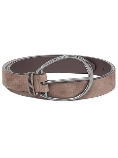 Oval Buckle Leather Belt Cigar - BRUNELLO CUCINELLI - BALAAN 1