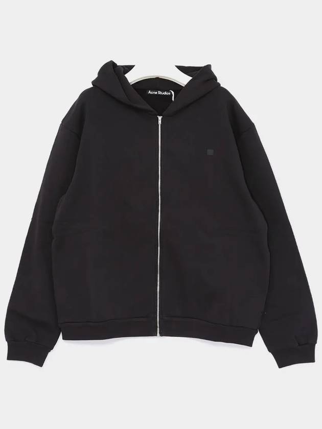 Cotton Zip-Up Hoodie Black - ACNE STUDIOS - BALAAN 3