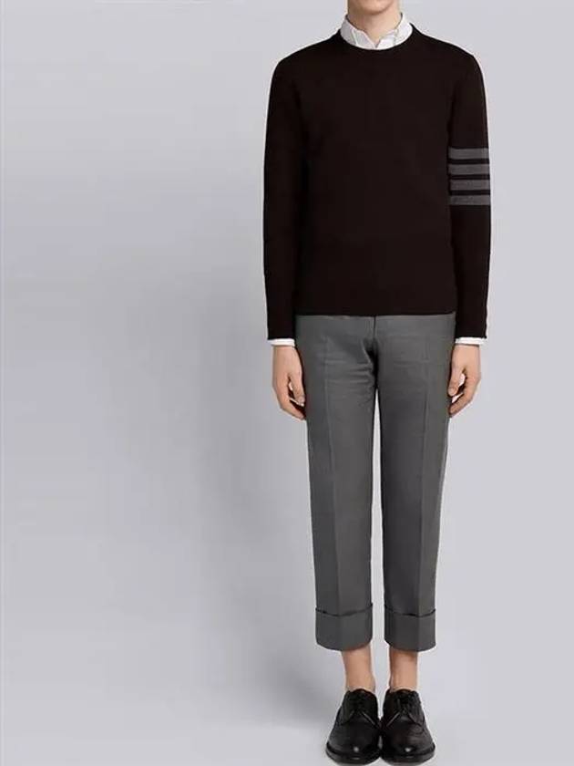 4-Bar Milano Stitch Merino Wool Knit Top Black - THOM BROWNE - BALAAN 5