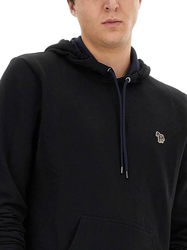 Zebra Patch Cotton Hoodie Black - PAUL SMITH - BALAAN 13