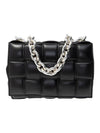 Cassette Lambskin Shoulder Bag Black - BOTTEGA VENETA - BALAAN 1