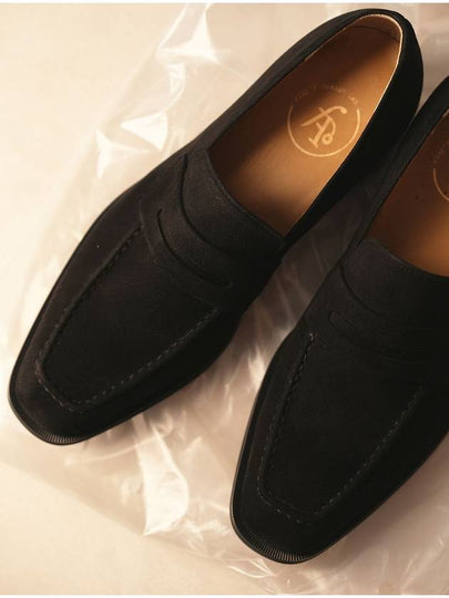 Eaton Suede Penny Loafers Black - FLAP'F - BALAAN 2