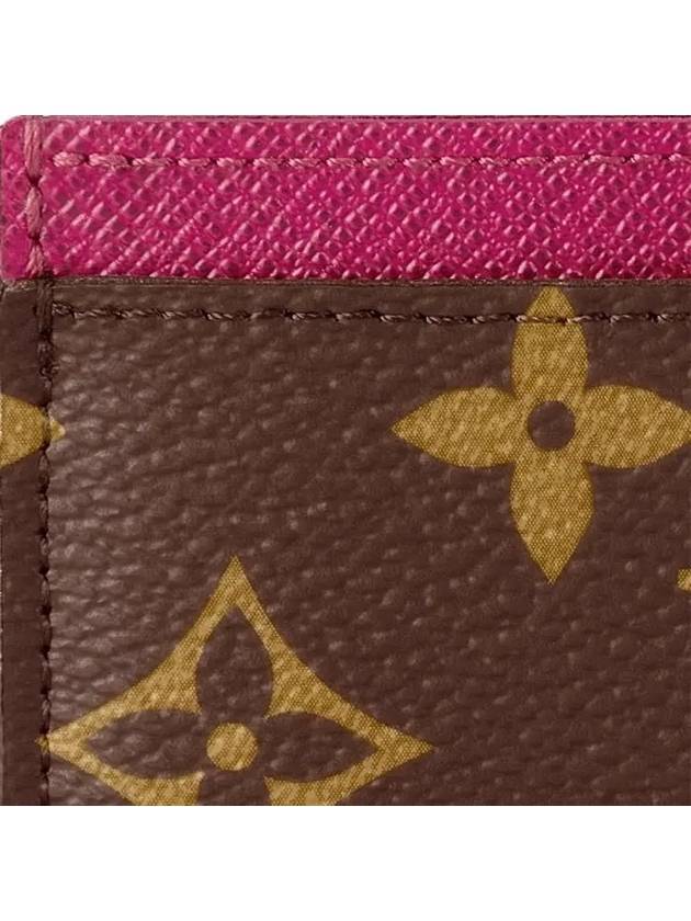 Monogram Card Wallet Fuchsia Brown - LOUIS VUITTON - BALAAN 3