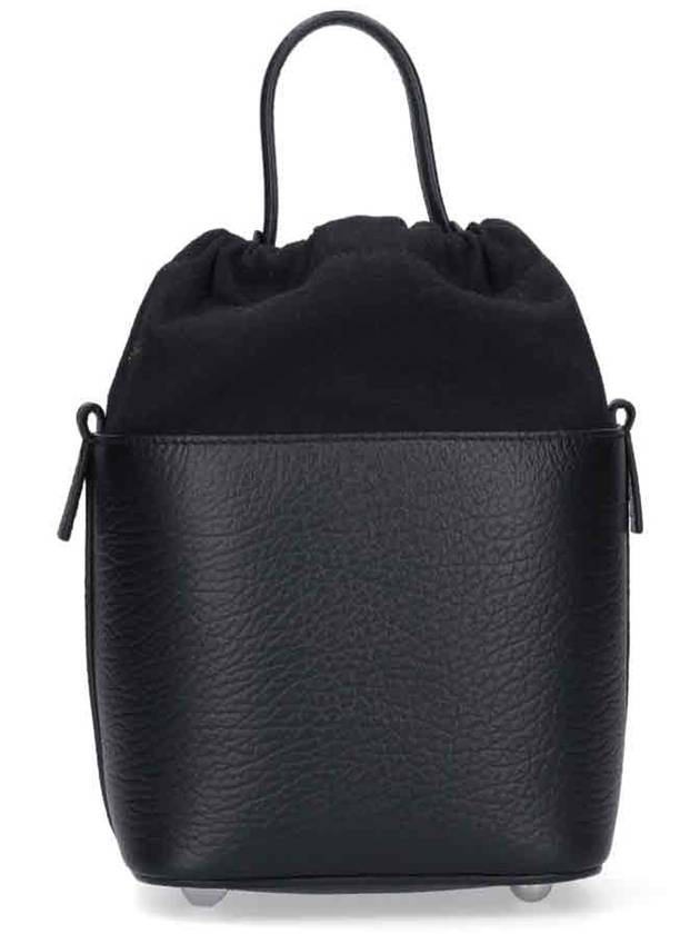 5AC Number Logo Texture Leather Bucket Bag Black - MAISON MARGIELA - BALAAN 4