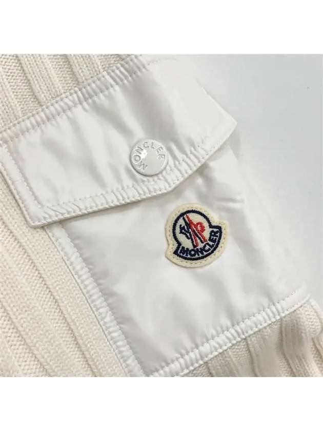 Padded Wool Cardigan White - MONCLER - BALAAN 7