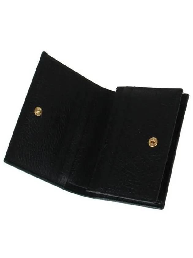 GG Marmont Leather Half Wallet Black - GUCCI - BALAAN 7