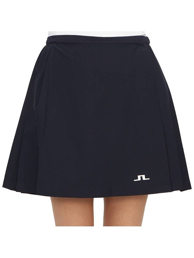 Women's SIERRA Pleated Skirt Navy - J.LINDEBERG - BALAAN 7