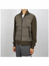 Down Suede Front Zip Though Jacket Dark Olive - TOM FORD - BALAAN 3