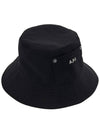 Thais Logo Embroidered Pocket Cotton Canvas Bucket Hat Black - A.P.C. - BALAAN 5