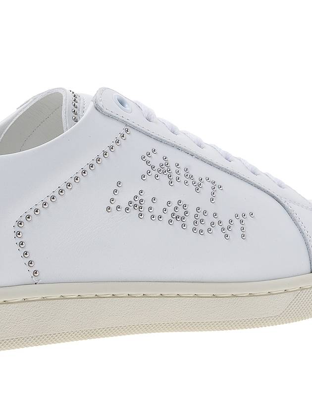 Women's SL 08 Smooth Leather Low Top Sneakers Blanc Optic - SAINT LAURENT - BALAAN 11