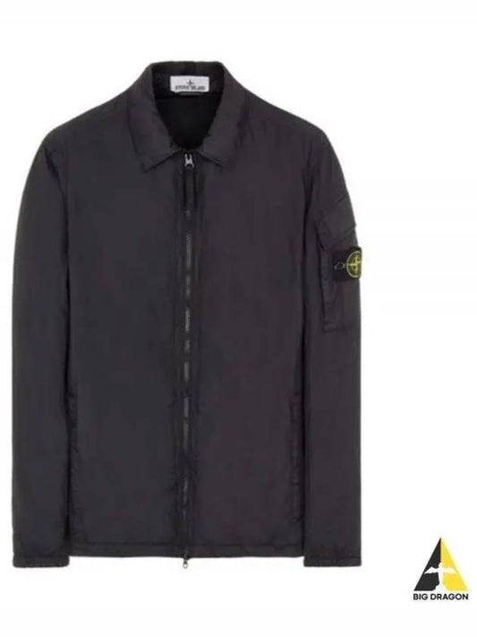 Crinkle Reps Nylon Garment Dyed Overshirt Zip Up Jacket Grey - STONE ISLAND - BALAAN 2