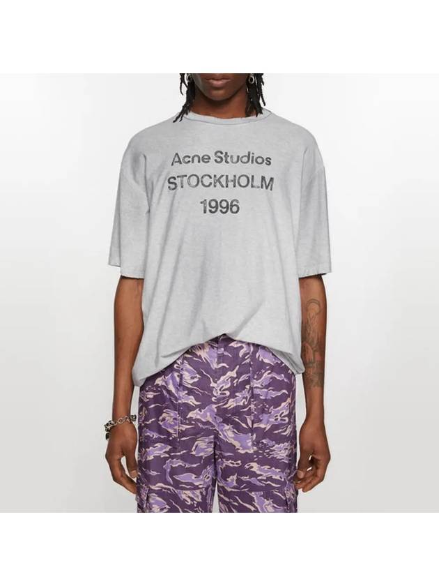 Stamp Logo Short Sleeve T-Shirt Grey Melange - ACNE STUDIOS - BALAAN 3