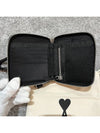 Heart Logo Strap Zipper Half Wallet Black - AMI - BALAAN 6
