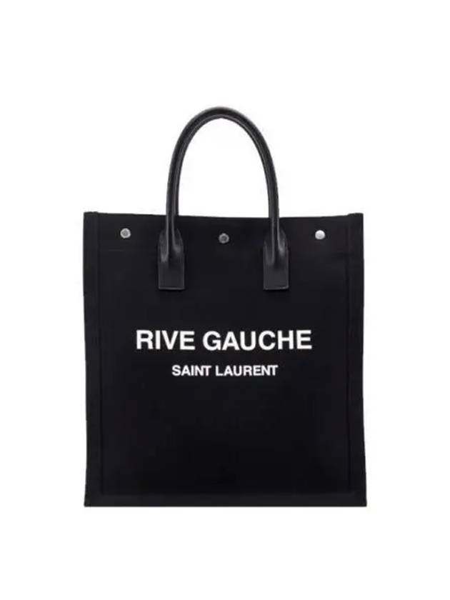 Rive Gauche Canvas Tote Bag Black - SAINT LAURENT - BALAAN 2