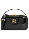 Logo Patent Leather Shoulder Bag Black - MIU MIU - BALAAN 2